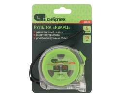 Рулетка Кварц,прозрачный корпус,амортизатор,5 м х 25 мм Сибртех-foto6