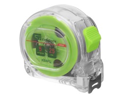 Рулетка Кварц,прозрачный корпус,амортизатор,5 м х 25 мм Сибртех