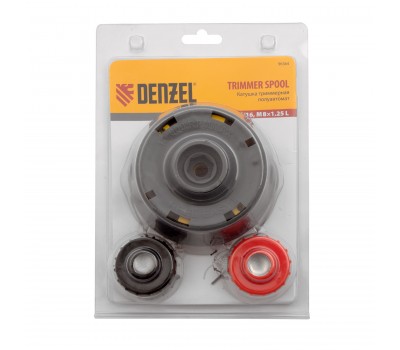 Катушка триммерная полуавтомат, быстрая заправка, шестигранник HEX х 15/6, болт 5/16 левый, М8 левый Denzel