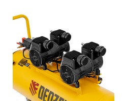 Компрессор безмасл. малошумный DLP-3000/100, 3 кВт, 2х1,5 кВт,100 л, 2850 об/мин,500 л/мин Denzel-foto9