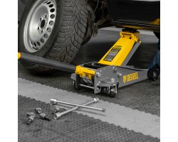 Домкрат гидравлический подкатной, 3 т, 125-470 мм, быстрый подъем, проф. Denzel-foto21