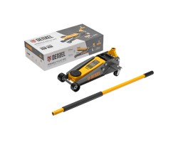 Домкрат гидравлический подкатной, 3 т, 125-470 мм, быстрый подъем, проф. Denzel