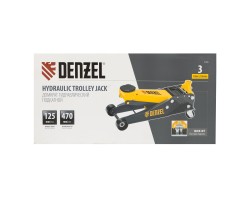 Домкрат гидравлический подкатной, 3 т, 125-470 мм, быстрый подъем, проф. Denzel-foto14