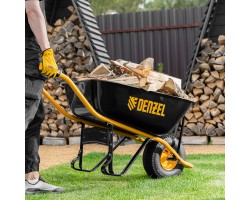 Тачка строительная, усиленная, объем 130 л, 230 кг, колесо 15х6.00-6 Denzel-foto12