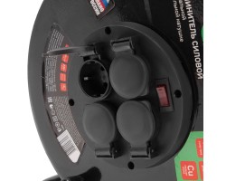 Удлинитель силовой 30 м, 16А, тип УХз16, КГ 3 x 2.5 мм, на стальной катушке, 4 розетки Сибртех-foto4