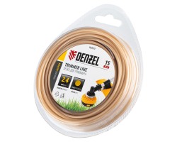 Леска для триммера армированная алюминием круглая, 2,4мм х 15м, блистер ALUFLEX Denzel