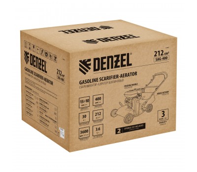 Скарификатор-аэратор бензиновый SAG-400, 212 см3, -15/+10 мм, 40 см Denzel