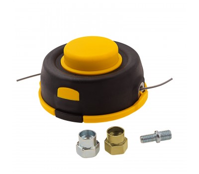 Катушка универсальная триммерная, гайка М10 х 1.25, М8, М12, винт М8-М10, левая резьба, шаг 1.5 мм Denzel