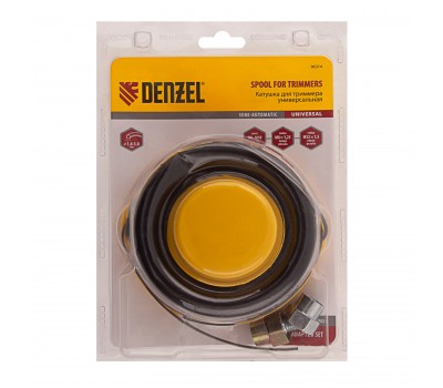 Катушка универсальная триммерная, гайка М10 х 1.25, М8, М12, винт М8-М10, левая резьба, шаг 1.5 мм Denzel