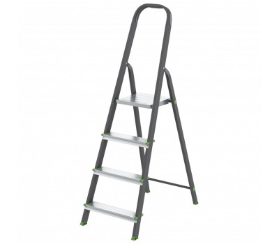 Стремянка, 4 ступени, стальной профиль, алюминиевые ступени Россия Сибртех