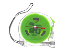 Рулетка Кварц,прозрачный корпус,амортизатор,10 м х 25 мм Сибртех-foto4