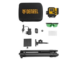 Лазерный уровень мультипризменный DLV-360-3T, 30 м, зеленый луч, Li-Ion 2,4 Aч, штатив // Denzel-foto26