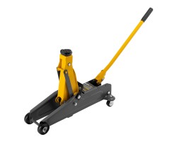 Домкрат гидравлический подкатной, 2 т, 135-385 мм, в пласт. кейсе Denzel-foto3