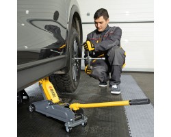 Домкрат гидравлический подкатной, 2 т, 135-385 мм, в пласт. кейсе Denzel-foto21