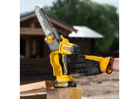 Цепная мини-пила аккумуляторная бесщет., СCS-200BL, шина 200 мм, Li-Ion, 20 В Denzel-foto44