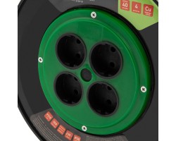Удлинитель силовой 30 м, 10А, тип УХ10, ПВС, на кабельной катушке, 4 розетки без заземления Сибртех-foto2