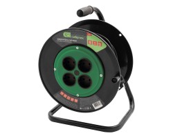 Удлинитель силовой 30 м, 10А, тип УХ10, ПВС, на кабельной катушке, 4 розетки без заземления Сибртех