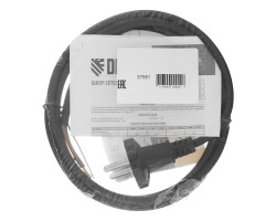 Шнур сетевой Energy Series, ПВС, 1,5 м, 2 x 1 мм, с неразборной вилкой, черный, Denzel-foto7