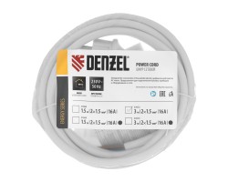 Шнур сетевой Energy Series, ПВС, 3 м, 2 x 1,5 мм, с неразборной вилкой, белый, Denzel-foto6
