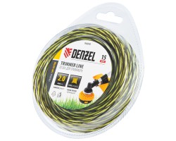 Леска для триммера двухкомпонентная витая квадратная, 2,0мм х 15м, блистер SkyCutter Denzel