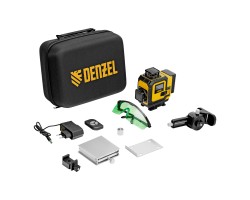 Лазерный уровень мультипризменный DLV-360-4C, 30 м, зеленый луч, Li-Ion 2,4 Aч, кейс// Denzel-foto2