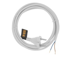 Шнур сетевой Energy Series, ПВС, 3 м, 2 x 1 мм, с неразборной вилкой, белый, Denzel-foto2