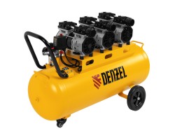 Компрессор безмасляный, малошумный DLS 1800/100,1800 Вт, 3x600, 100 л, 345 л/мин// Denzel 