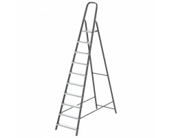 Стремянка, 10 ступеней, стальной профиль, алюминиевые ступени Россия Сибртех