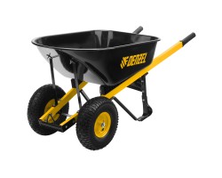 Тачка строительная, усиленная, объем 140 л, 250 кг, двухколесная, колесо 15х6.00-6 Denzel