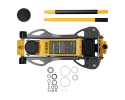 Домкрат гидравлический подкатной, 3 т, 75-500 мм, быстрый подъем, низкий подхват, проф. Denzel-foto28