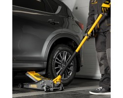 Домкрат гидравлический подкатной, 3 т, 75-500 мм, быстрый подъем, низкий подхват, проф. Denzel-foto38