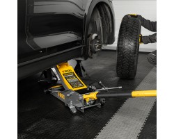 Домкрат гидравлический подкатной, 3 т, 75-500 мм, быстрый подъем, низкий подхват, проф. Denzel-foto40