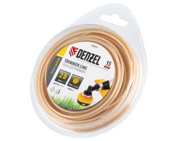 Леска для триммера армированная алюминием круглая, 2,0мм х 15м, блистер ALUFLEX Denzel