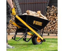 Тачка строительная, усиленная, объем 140 л, 230 кг, колесо 15х6.00-6 Denzel-foto12