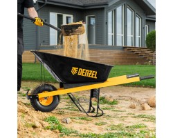 Тачка строительная, усиленная, объем 140 л, 230 кг, колесо 15х6.00-6 Denzel-foto14