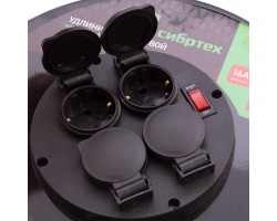 Удлинитель силовой 50 м, 16А, тип УХз16, КГ 3 x 1.5 мм, на стальной катушке, 4 розетки Сибртех-foto4