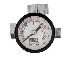 Регулятор давления с манометром для краскораспылителя K1500, 12 бар, 1/4" Denzel-foto2