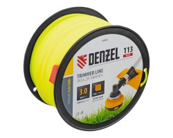 Леска для триммера зубчатый квадрат, 3,0мм х 113м, на DIN катушке FLEX CORD Denzel