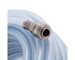 Шланг пневматический ПВХ, 10 x 16 мм, 18 бар, армированный, прозрачный, быстросъемное соединение, 15 м Stels-foto4