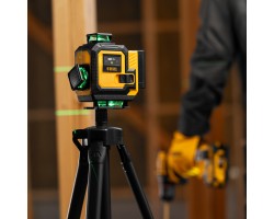 Лазерный уровень мультипризменный DLV 360-4T, 30 м, зеленый луч, Li-Ion 2,4 Aч, штатив// Denzel-foto32