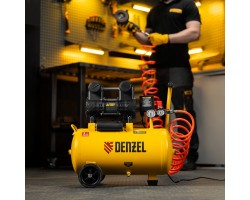 Компрессор безмасл. малошумный DLP-950/24, 950Вт,24 л, 2850 об/мин, 170 л/мин Denzel-foto24