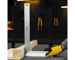 Угольник стальной 400 мм, нержавеющая сталь, градуировка, алюминиевое основание Denzel-foto5