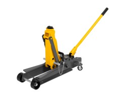 Домкрат гидравлический подкатной с фиксатором, 2,5 т, 85-385 мм, в пласт. кейсе Denzel-foto5