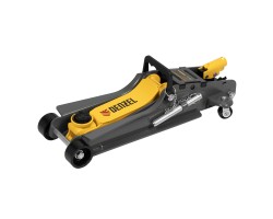 Домкрат гидравлический подкатной с фиксатором, 2,5 т, 85-385 мм, в пласт. кейсе Denzel-foto2