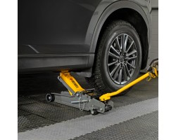 Домкрат гидравлический подкатной с фиксатором, 2,5 т, 85-385 мм, в пласт. кейсе Denzel-foto23