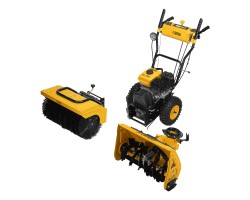 Гибридная снегоуборочная машина с функц. подметания SWB-600, 212 сс, руч. старт, 2 насадки Denzel 