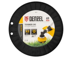Леска для триммера двухкомпонентная круглая, 4,0мм х 69м, на DIN катушке EXTRA CORD Denzel-foto3