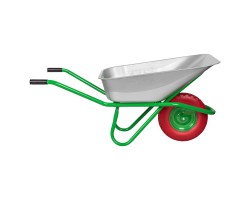 Тачка садово-строительная с PU колесом, грузоподъемность 180 кг, объем 90 л Сибртех-foto5