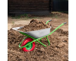 Тачка садово-строительная с PU колесом, грузоподъемность 180 кг, объем 90 л Сибртех-foto13