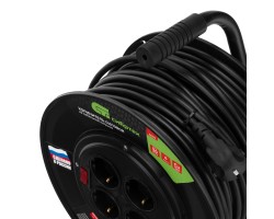 Удлинитель силовой на кабельной катушке, ПВС, 50 м, 4 розетки, 16А, тип УХз16, Сибртех-foto5